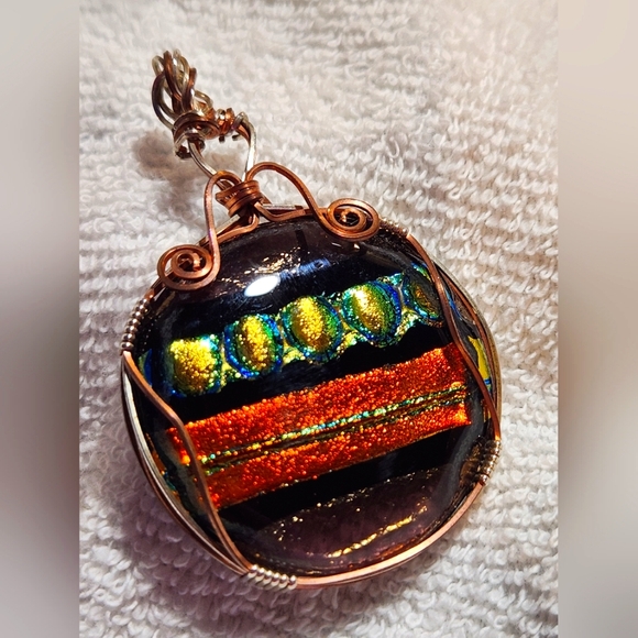 Handmade Fused Glass Pendant - Picture 2 of 9